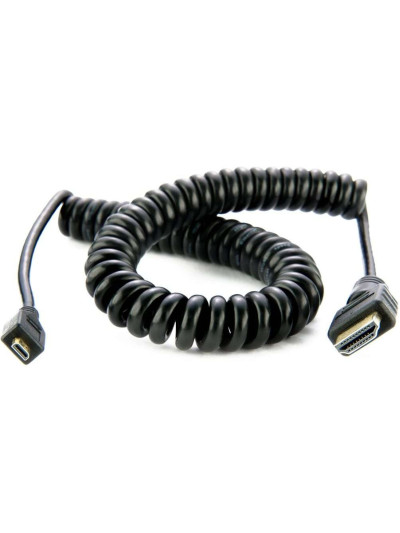 Спиральный кабель Rumi microHDMI - HDMI (0.3 м, передача 4K)