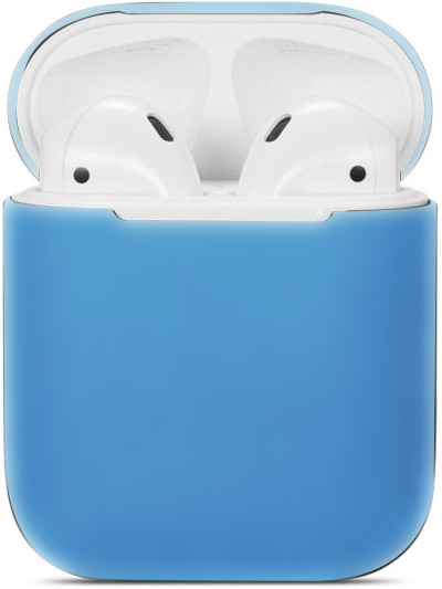 Силиконовый чехол Rumi для Apple AirPods 1/2 (голубой)
