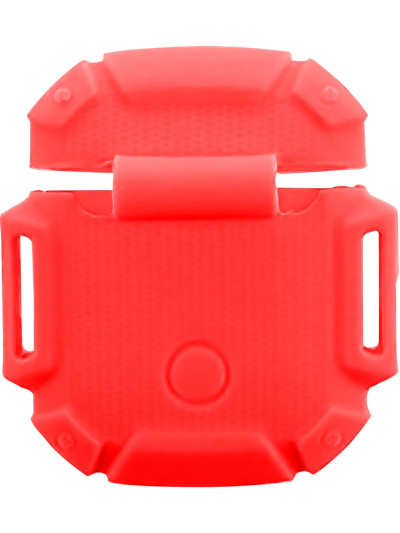 Противоударный силиконовый Rumi чехол для Apple AirPods 1/2 (красный)