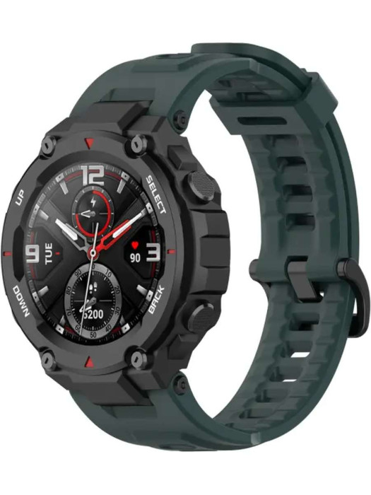 Силиконовый ремешок Rumi для Amazfit T-Rex Лесной зеленый