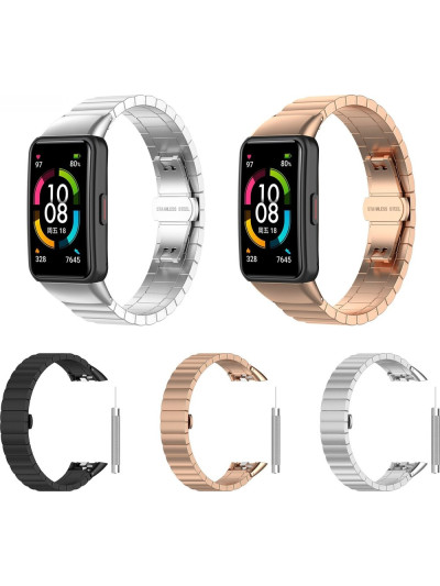 Металлический блочный браслет Rumi Snake для Huawei Band 6, Honor Band 6