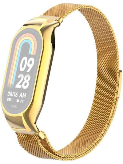 Металлический браслет Rumi Milanese loop для Xiaomi Smart Band 8 Золотистый