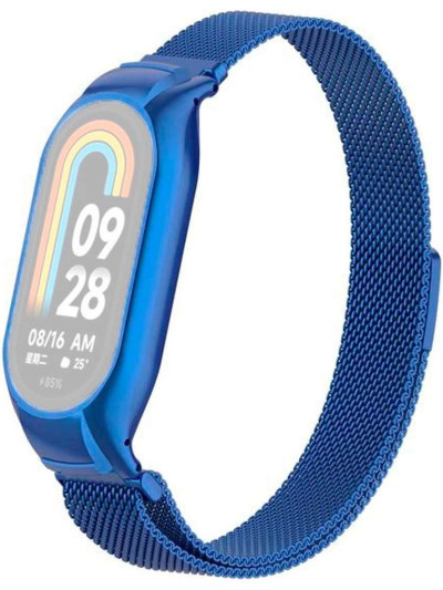 Металлический браслет Rumi Milanese loop для Xiaomi Smart Band 8 Синий