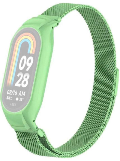 Металлический браслет Rumi Milanese loop для Xiaomi Smart Band 8 Салатовый