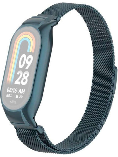 Металлический браслет Rumi Milanese loop для Xiaomi Smart Band 8 Графитовый