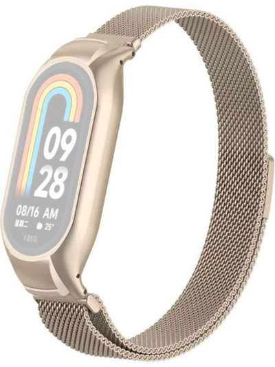 Металлический браслет Rumi Milanese loop для Xiaomi Mi Smart Band 8 Серебристый матовый