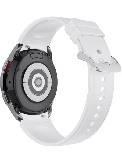 Силиконовый ремешок Rumi Classic для Galaxy Watch 4, 5, 6, 7, FE Белый