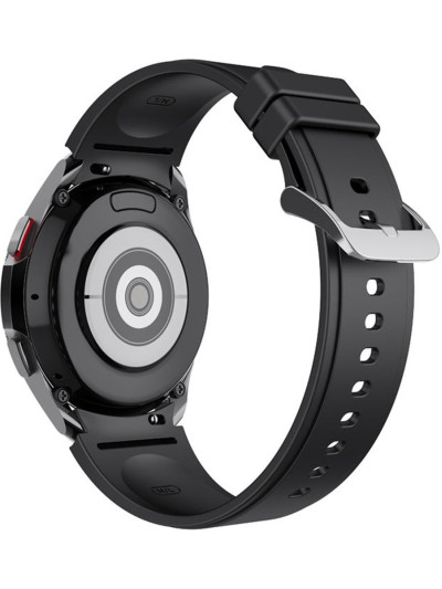 Силиконовый ремешок Rumi Classic для Galaxy Watch 4, 5, 6, 7, FE Черный