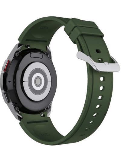 Силиконовый ремешок Rumi Classic для Galaxy Watch 4, 5, 6, 7, FE Лаврово-зеленый
